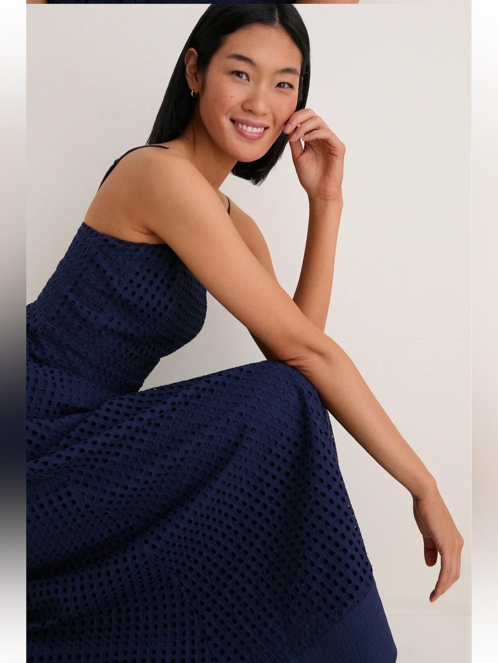 NWOT Tuckernuck Navy Eyelet Rhea Dress S - Picture 3 of 8